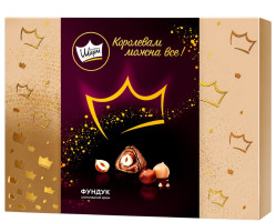 Bonboniéra „Royal Charm“ v polevě s lískovými ořechy a čokoládovou náplní 276g ???