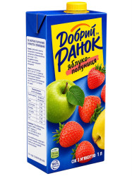 Jablečno-jahodová šťáva s dužinou 1L Dobré ráno