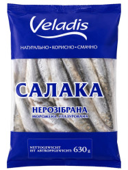 Mražená salaka nečištěná, glazovaná 630g Veladis