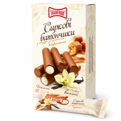 Tvarohové tyčinky s příchutí vanilky v karamelové polevě 120g Zlagoda