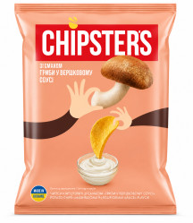 Bramborové chipsy s příchutí hub se smetanou 100 g Chipsters