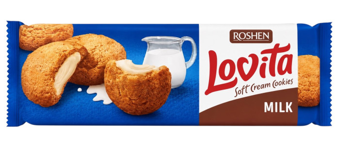 detail Sušenky s mlečnou nápiní 127g Lovita
