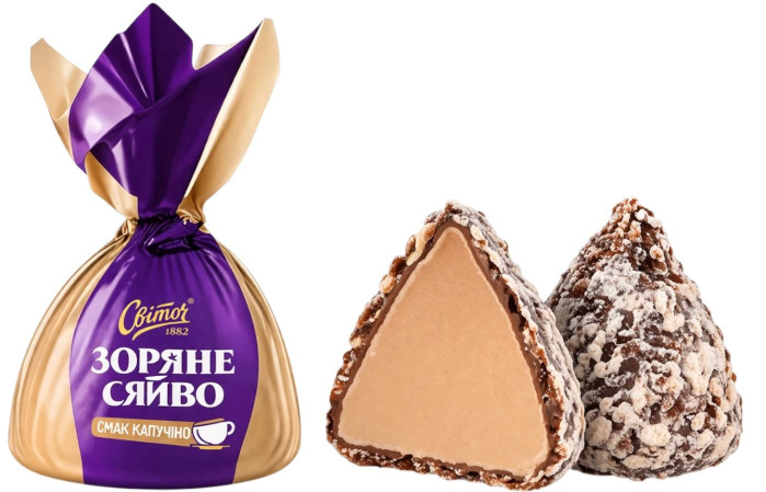 detail Zorjaně sjaivo čokoládové bonbóny s příchutí cappuccina Svitoč