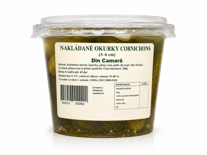 detail Nakládané okurky–cornichons (3–6 cm) 200 g Din Camară