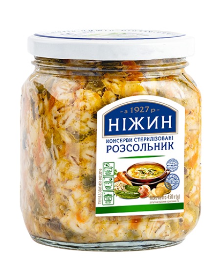 detail Sterilizované konzervy Rassolnik 450g Nižyn