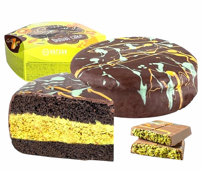 detail Dort Dubajský s čokoládovou příchutí a pistáciovou náplní 770g Vatsak