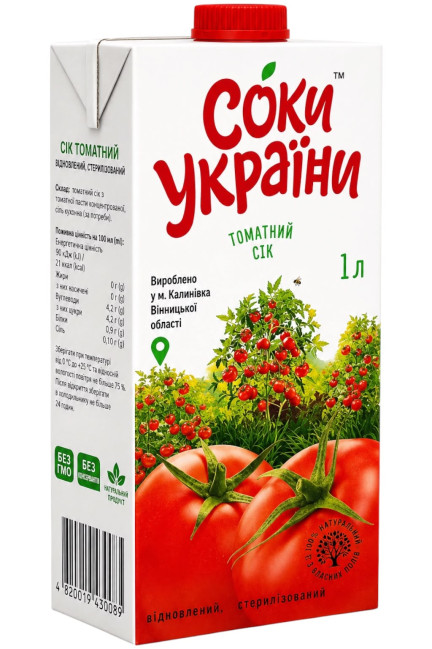 detail Rajčatová šťáva 1L Soky Ukrajiny