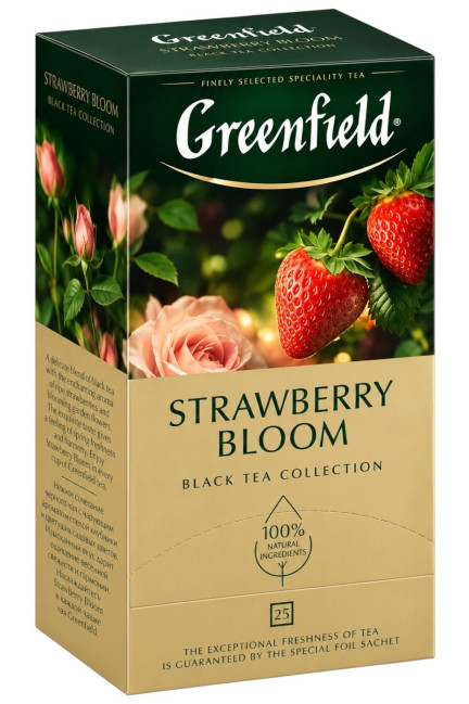 detail Černý čaj Strawberry Bloom 25×1,5g Greenfield