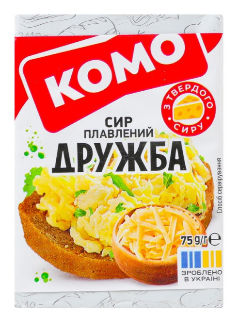 detail Tavený sýr Družba 75g KOMO