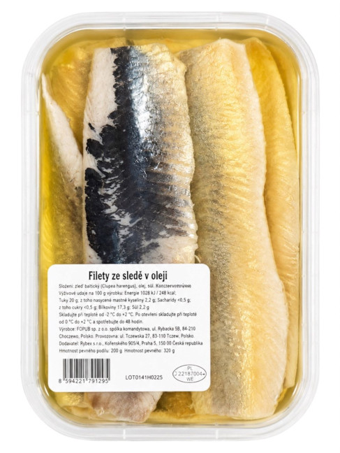 detail Filety sledě v oleji 450g Fishfood