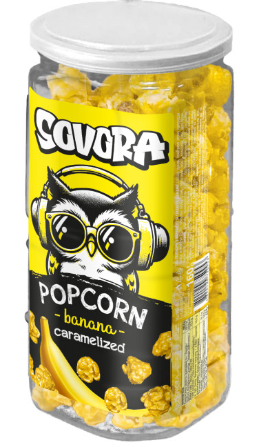 detail Popcorn s příchutí banánu 160g Sovora