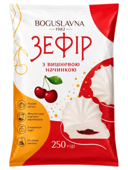 detail Zefír s višňovou náplní 250g Boguslavna