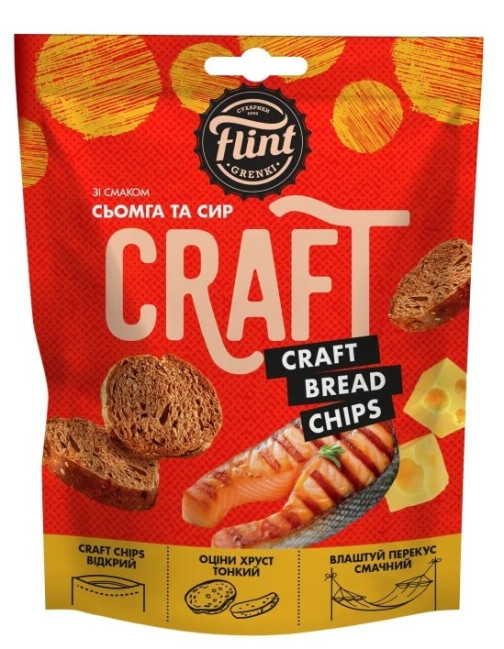 detail Krutony s příchutí Losos a sýr 80g Flint Craft Grenki
