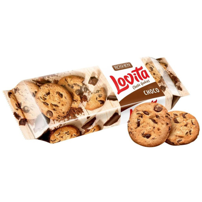 detail Sušenký Lovita s kousky čokoládý 150g Roshen