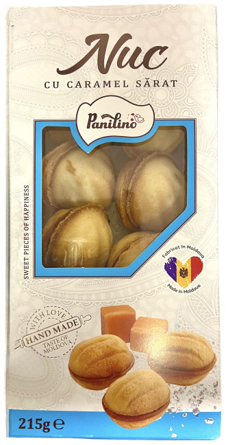 detail Sušenky Oříšky se slaným karamelem 215g Panilino