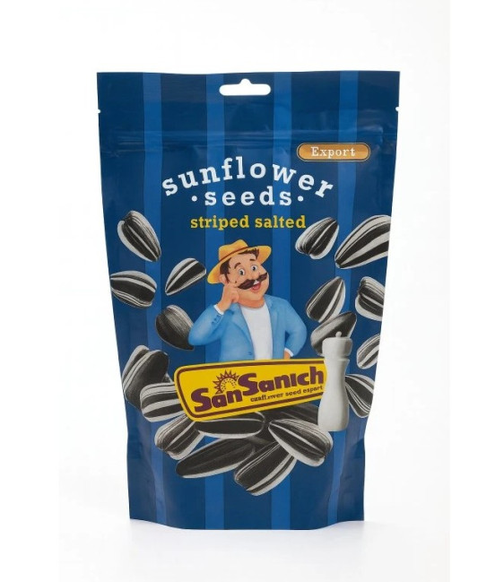 detail Pražená solená slunečnicová semínka „Pruhovaná“ 250 g San Sanyč